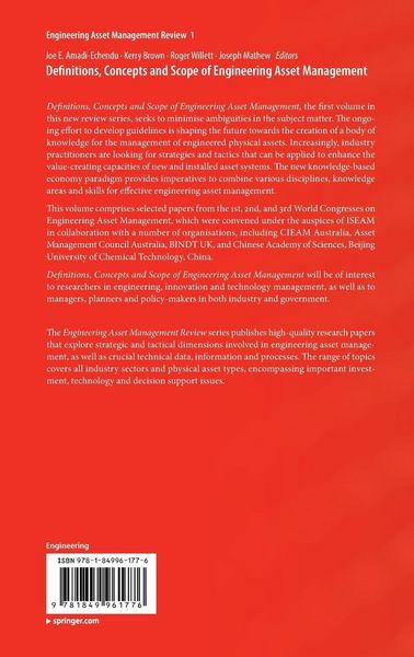 Produktbild: Definitions, Concepts and Scope of Engineering Asset Management
