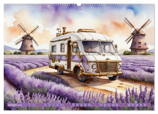 Produktbild: Steampunk Wohnmobile (Wandkalender 2026 DIN A2 quer), CALVENDO Monatskalender