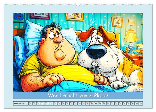 Produktbild: Hund und Herrchen. Zu zweit allein im Chaos (Wandkalender 2026 DIN A2 quer), CALVENDO Monatskalender