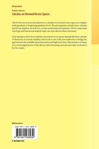 Produktbild: Calculus on Normed Vector Spaces