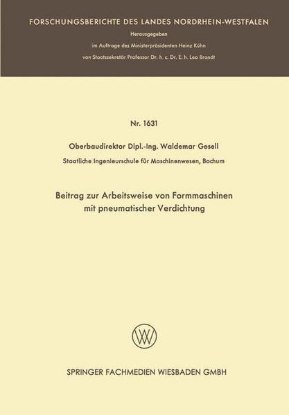 Produktbild: Beitrag zur Arbeitsweise von Formmaschinen mit pneumatischer Verdichtung