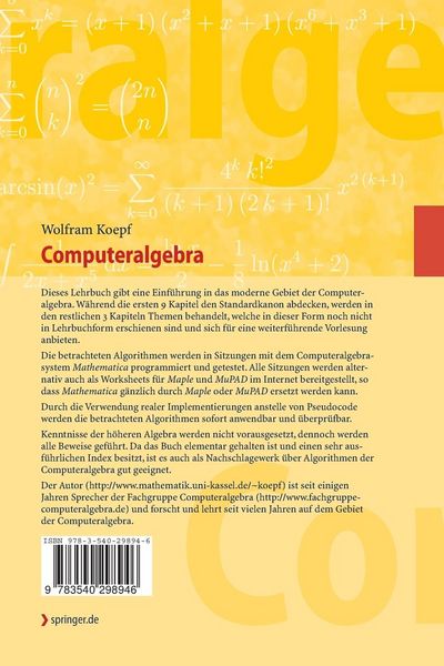 Produktbild: Computeralgebra