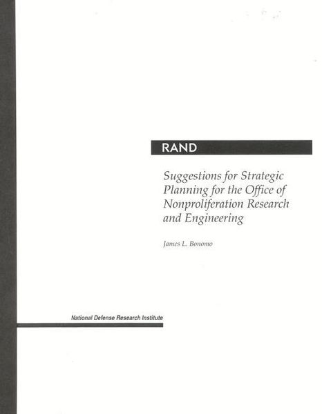 Produktbild: Suggestions for Strategic Planning for the Office of Nonproliferation Research and Engineering