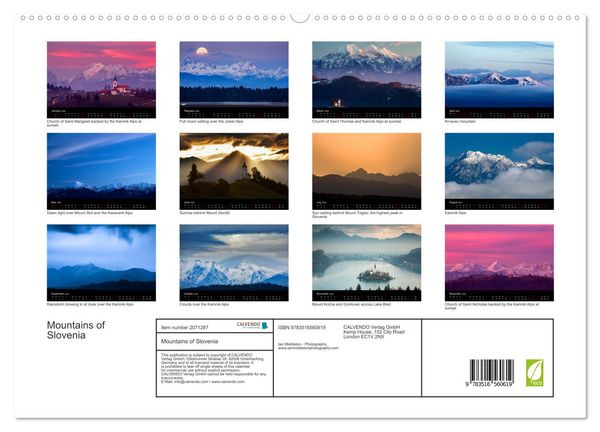 Produktbild: Mountains of Slovenia (High Quality Premium Wall Calendar 2026 DIN A2 landscape),CALVENDO 12 Month Wall Calendar