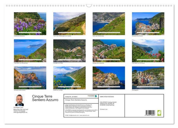 Produktbild: Cinque Terre Sentiero Azzurro (Wandkalender 2026 DIN A2 quer), CALVENDO Monatskalender