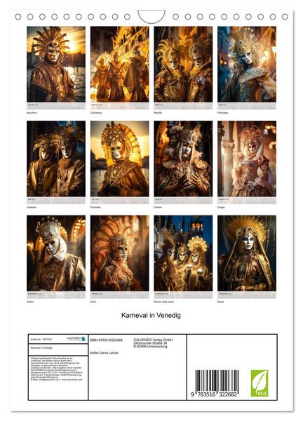 Produktbild: Karneval in Venedig (Wandkalender 2026 DIN A4 hoch), CALVENDO Monatskalender