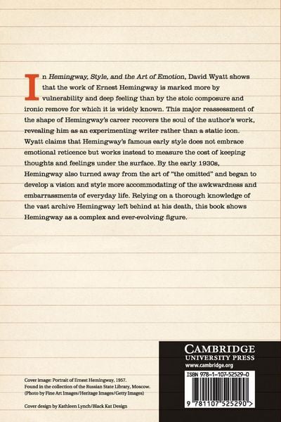 Produktbild: Hemingway, Style, and the Art of Emotion