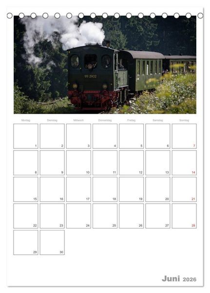 Produktbild: Mit Dampf durch den Harz (Tischkalender 2026 DIN A5 hoch), CALVENDO Monatskalender