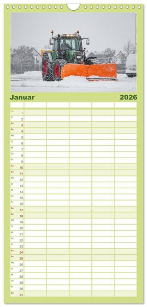 Produktbild: Familienplaner 2026 - Landtechnik im Einsatz mit 5 Spalten (Wandkalender, 21 x 45 cm) CALVENDO