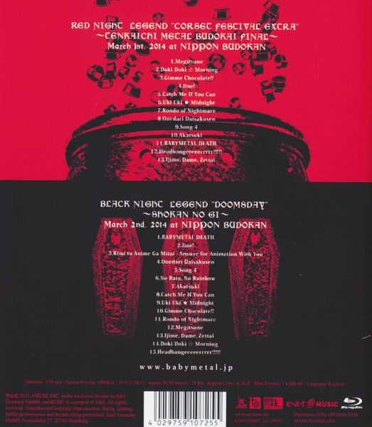 Produktbild: Babymetal - Live at Budokan/Red Night & Black Night Apocalypse