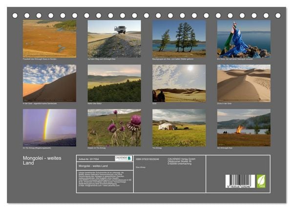 Produktbild: Mongolei - weites Land (Tischkalender 2026 DIN A5 quer), CALVENDO Monatskalender
