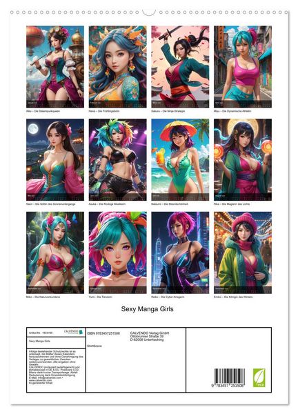 Produktbild: Sexy Manga Girls (hochwertiger Premium Wandkalender 2026 DIN A2 hoch), Kunstdruck in Hochglanz