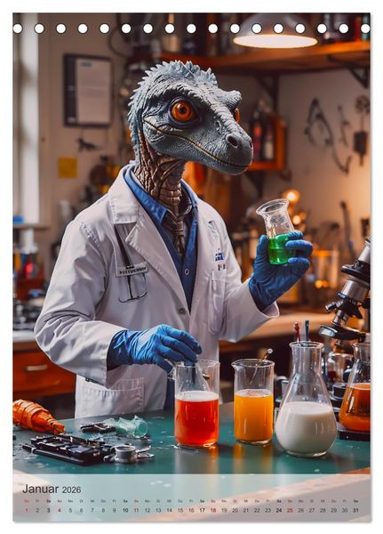 Produktbild: Jurassic Alltag - Dinos &uuml;berall (Tischkalender 2026 DIN A5 hoch), CALVENDO Monatskalender
