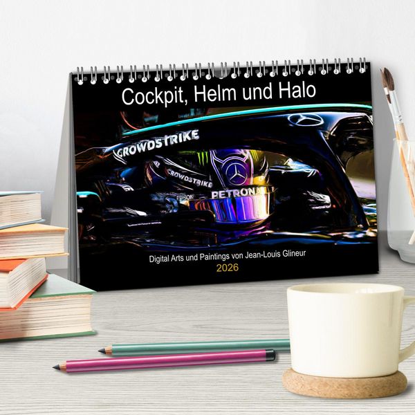 Produktbild: Cockpit, Helm und Halo (Tischkalender 2026 DIN A5 quer), CALVENDO Monatskalender
