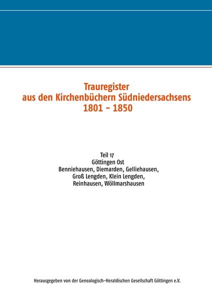 Produktbild: Trauregister aus Kirchenb&uuml;chern S&uuml;dniedersachsens 1801 - 1850