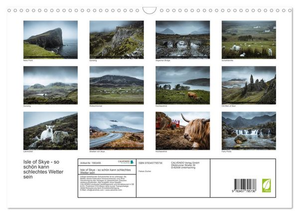 Produktbild: Isle of Skye - so sch&ouml;n kann schlechtes Wetter sein (Wandkalender 2026 DIN A3 quer), CALVENDO Monatskalender