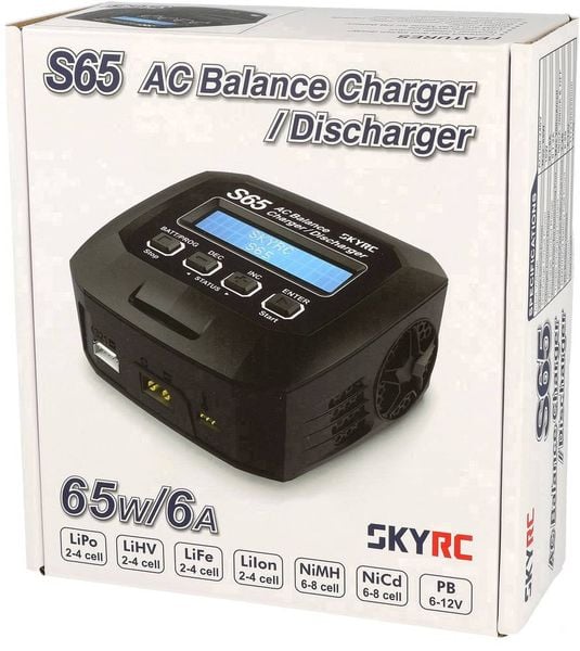 Produktbild: SKYRC S65 Modellbau-Multifunktionsladeger&auml;t 6A LiPo, LiFePO, LiIon, LiHV, NiMH, NiCd, Blei