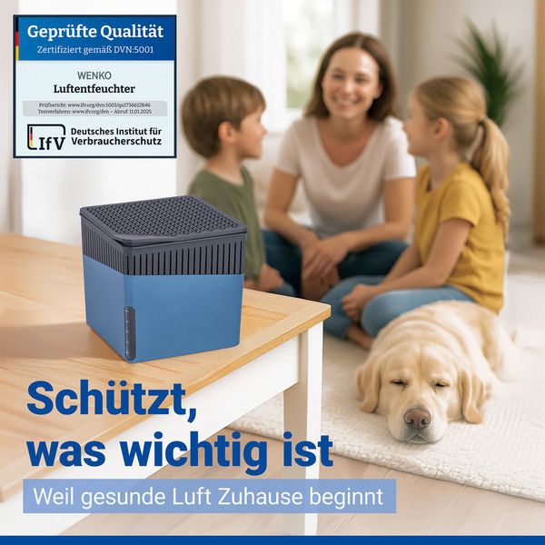 Produktbild: Raumentfeuchter Mod. Cube Blau 1000 g, 2er Set, beugt Schimmel und Ger&uuml;chen vor