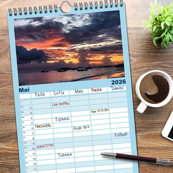 Produktbild: Familienplaner 2026 - Die Seychellen - ganz nah am Paradies mit 5 Spalten (Wandkalender, 21 x 45 cm) CALVENDO