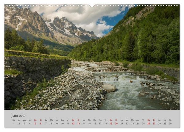 Produktbild: Montagnes, lacs et chalets dans la vall&eacute;e d'Aoste (Calendrier mural 2027 DIN A2 vertical) calendrier de bureau
