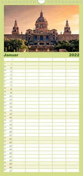 Produktbild: Familienplaner Barcelona - Stadtansichten (Wandkalender 2022 , 21 cm x 45 cm, hoch)