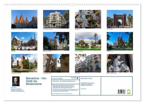 Produktbild: Barcelona - Von Gotik bis Modernisme (Wandkalender 2026 DIN A2 quer), CALVENDO Monatskalender