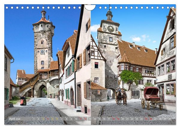 Produktbild: Rothenburg ob der Tauber um das Jahr 1900 &ndash; Fotos neu koloriert (Wandkalender 2026 DIN A4 quer), CALVENDO Monatskalender