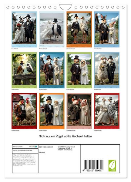 Produktbild: Nicht nur ein Vogel wollte Hochzeit halten (Wandkalender 2027 DIN A4 hoch), CALVENDO Monatskalender