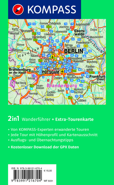 Produktbild: KOMPASS Wanderf&uuml;hrer Berlin-Brandenburg, 75 Touren