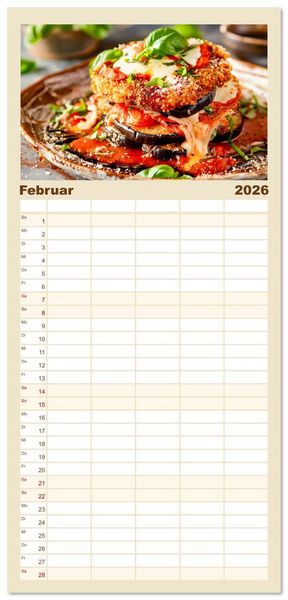 Produktbild: Familienplaner 2026 - Alles Tomate oder was?! - Herzhafte Speisen rund um die Tomate mit 5 Spalten (Wandkalender, 21 x 45 cm) CALVENDO