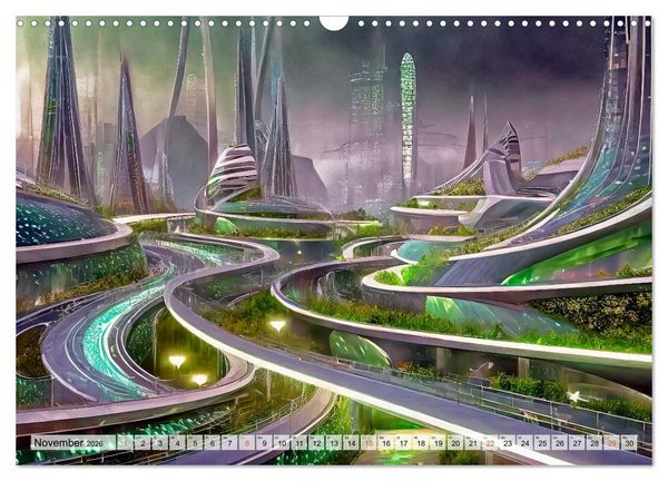 Produktbild: Stadtarchitektur, futuristisch-fantastisch (Wandkalender 2026 DIN A3 quer), CALVENDO Monatskalender