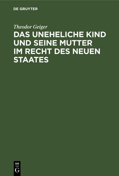 Produktbild: Das uneheliche Kind und seine Mutter im Recht des neuen Staates