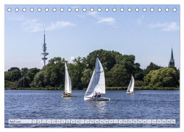 Produktbild: Hansestadt Hamburg (Tischkalender 2026 DIN A5 quer), CALVENDO Monatskalender