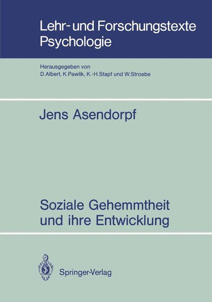 Produktbild: Soziale Gehemmtheit und ihre Entwicklung