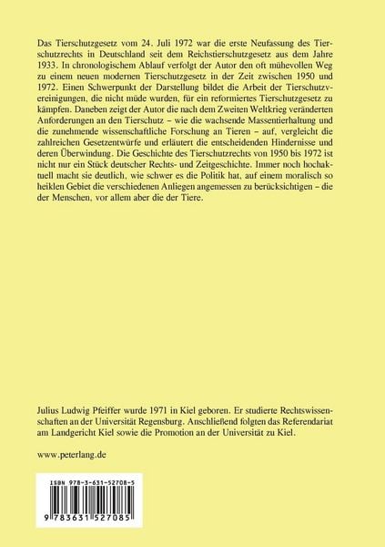 Produktbild: Das Tierschutzgesetz vom 24. Juli 1972