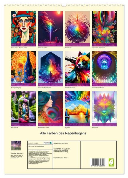 Produktbild: Alle Farben des Regenbogens (hochwertiger Premium Wandkalender 2026 DIN A2 hoch), Kunstdruck in Hochglanz