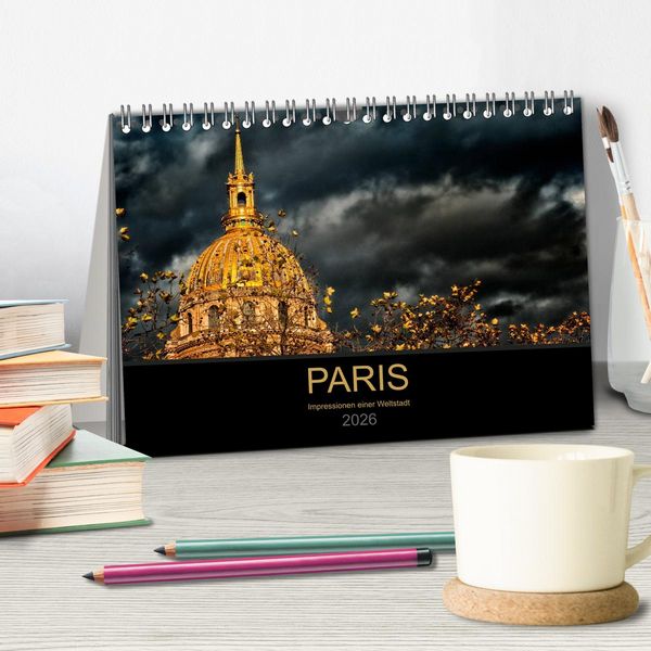 Produktbild: Paris - Impressionen einer Weltstadt (Tischkalender 2026 DIN A5 quer), CALVENDO Monatskalender