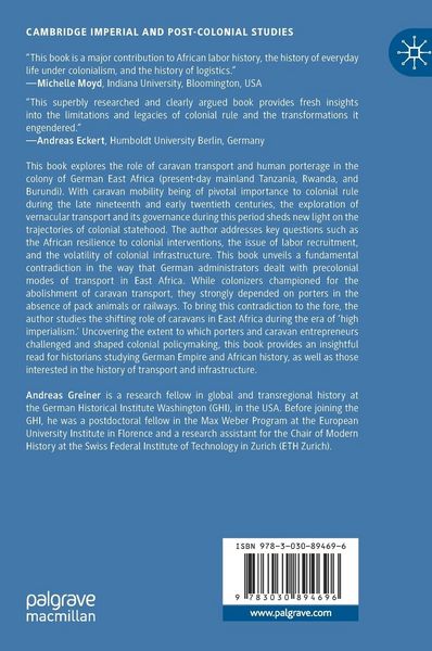 Produktbild: Human Porterage and Colonial State Formation in German East Africa, 1880s&ndash;1914