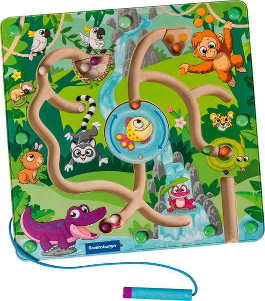 Produktbild: Play+ Magnetisches Holz-Labyrinth: Dschungel - ab 18 Monate
