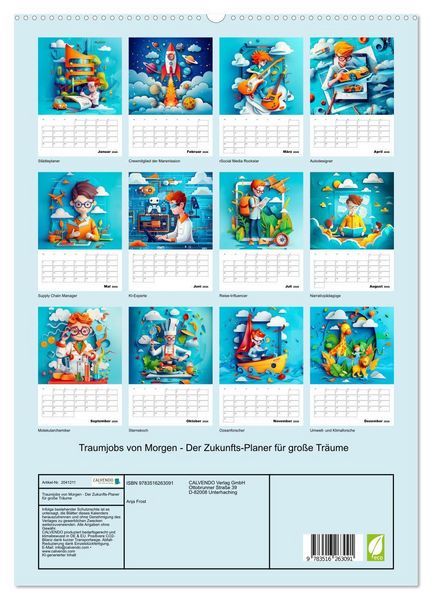 Produktbild: Traumjobs von Morgen - Der Zukunfts-Planer f&uuml;r gro&szlig;e Tr&auml;ume (hochwertiger Premium Wandkalender 2026 DIN A2 hoch), Kunstdruck in Hochglanz
