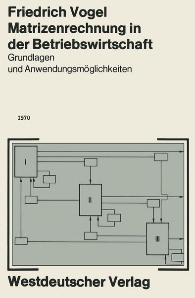 Produktbild: Matrizenrechnung in der Betriebswirtschaft