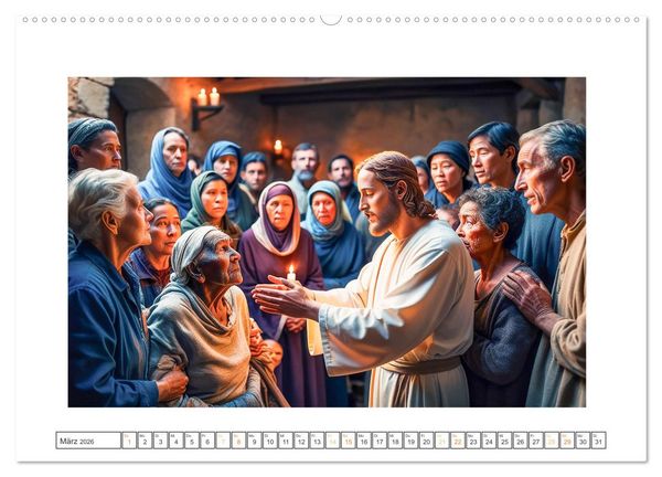 Produktbild: Durch das Jahr mit Jesus (Wandkalender 2026 DIN A2 quer), CALVENDO Monatskalender