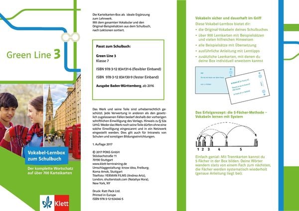 Produktbild: Green Line 3 Baden-W&uuml;rttemberg Klasse 7 Vokabel-Lernbox zum Schulbuch
