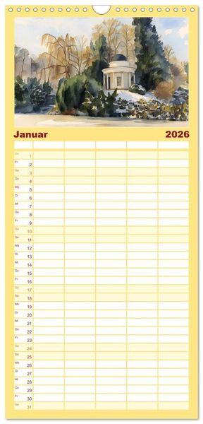 Produktbild: Familienplaner 2026 - DOCUMENTA-Stadt Kassel mit 5 Spalten (Wandkalender, 21 x 45 cm) CALVENDO