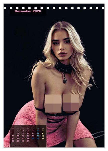 Produktbild: Blonde Girls typisch pink (Tischkalender 2026 DIN A5 hoch), CALVENDO Monatskalender