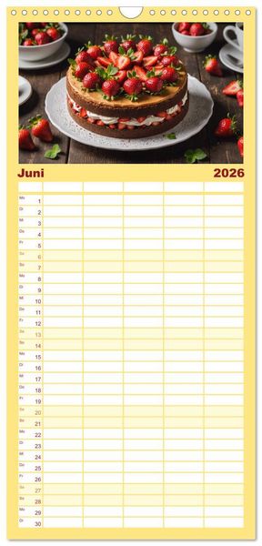 Produktbild: Familienplaner 2026 - Das Auge isst mit - S&uuml;&szlig;e Verf&uuml;hrung mit 5 Spalten (Wandkalender, 21 x 45 cm) CALVENDO