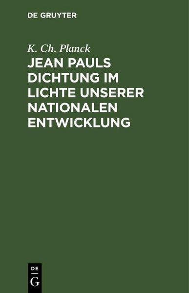 Produktbild: Jean Pauls Dichtung im Lichte unserer nationalen Entwicklung