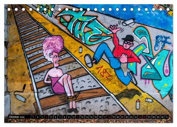 Produktbild: Streetart am Wiener Donaukanal (Tischkalender 2026 DIN A5 quer), CALVENDO Monatskalender