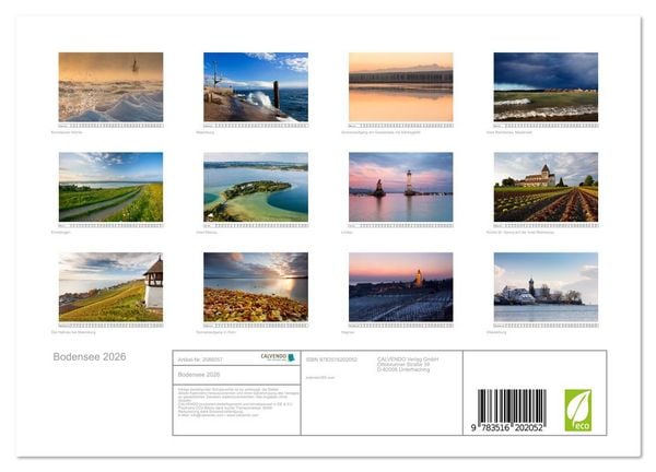 Produktbild: Bodensee 2026 (Wandkalender 2026 DIN A4 quer), CALVENDO Monatskalender