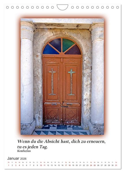 Produktbild: T&uuml;ren mit Philosophischen Gedanken (Wandkalender 2026 DIN A4 hoch), CALVENDO Monatskalender